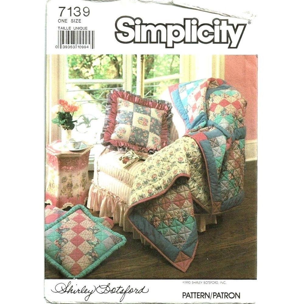 Simplicity Sewing Pattern 7139 Quilt Shirley Botsford